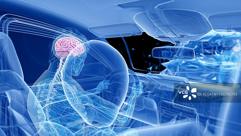 车祸中弹出的安全气囊插图图片素材