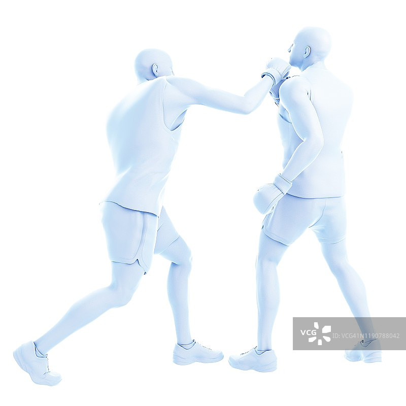 两名男子在拳击，插图图片素材