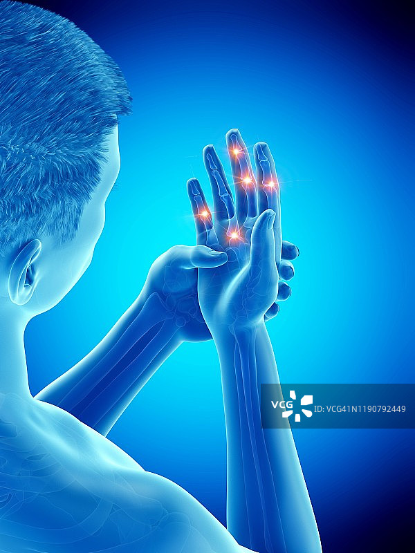 手指疼痛概念图图片素材