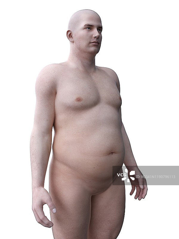 肥胖的男人，插图图片素材