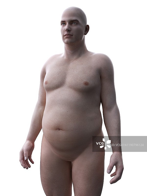 肥胖的男人，插图图片素材