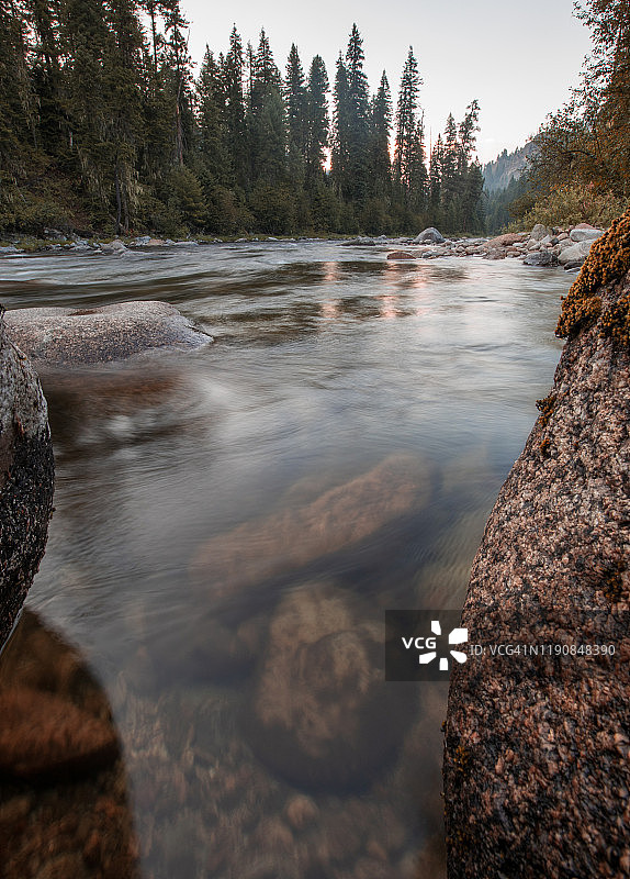 内兹珀斯国家森林的塞尔韦河，爱达荷州图片素材