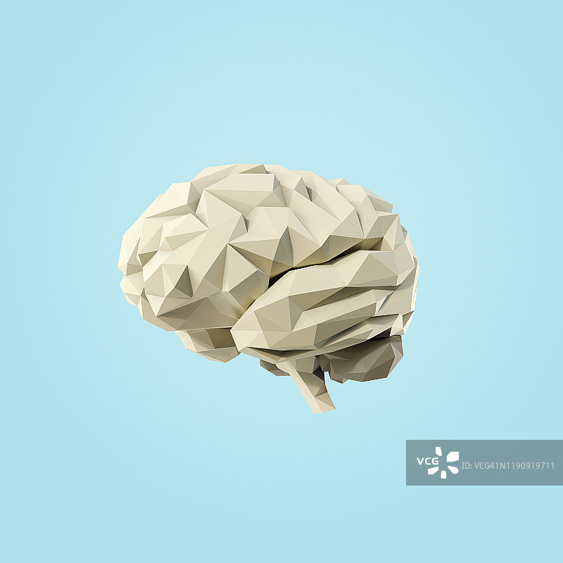 纯纸制作的折纸大脑图片素材
