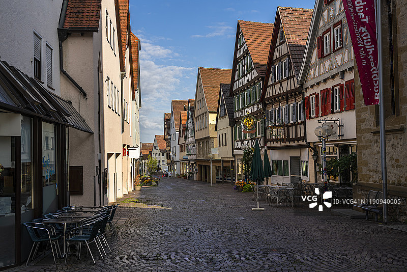 德国巴登-符腾堡州路德维希堡内卡河畔马尔巴赫的建筑街道图片素材
