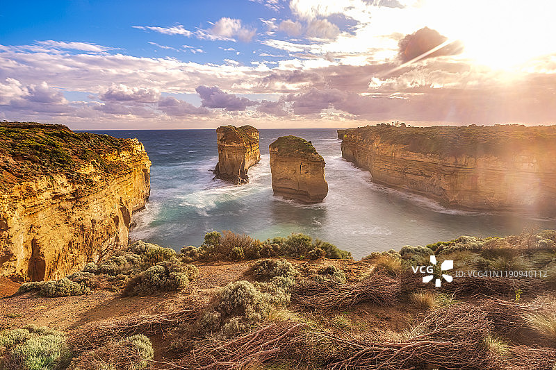 澳大利亚维多利亚州洛克阿德峡谷的岩石堆叠图片素材
