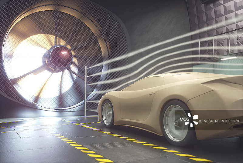 风洞中的汽车插画图片素材