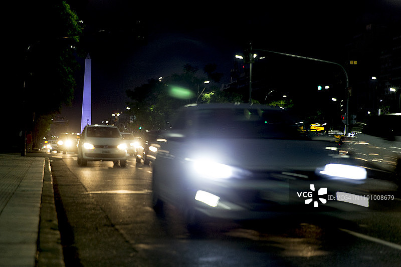 夜晚的布宜诺斯艾利斯方尖碑图片素材