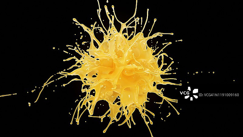 橙汁爆炸插画图片素材
