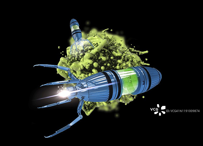 纳米机器人攻击肿瘤图片素材