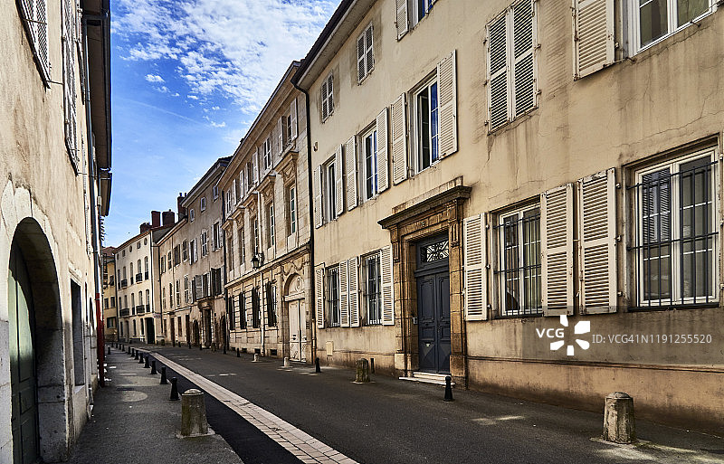 布尔格-昂-布雷斯市布尔格迈耶街的摄政时期建筑图片素材