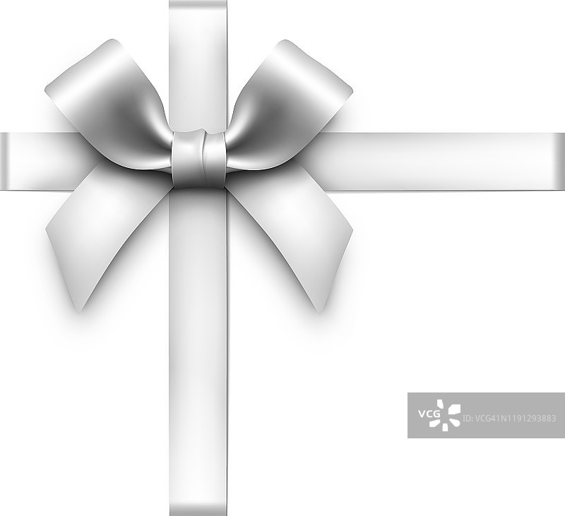 带丝带的银色礼品蝴蝶结图片素材