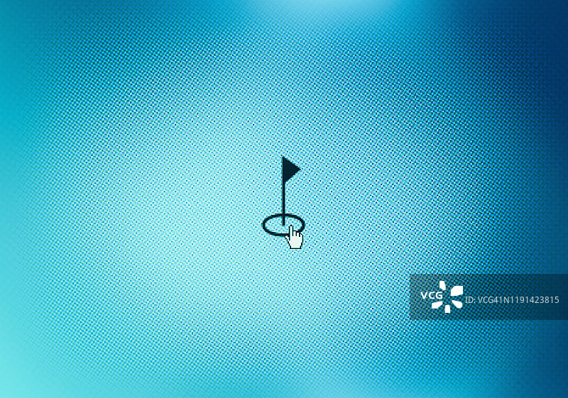 屏幕上的高尔夫球旗图标图片素材