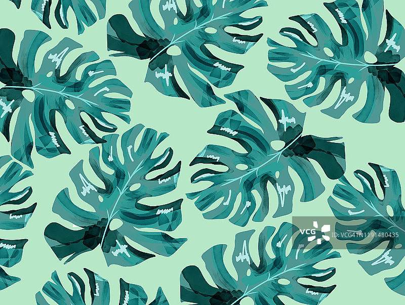 热带树枝背景插画图片素材