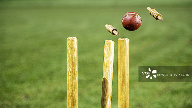 板球击中树桩图片素材