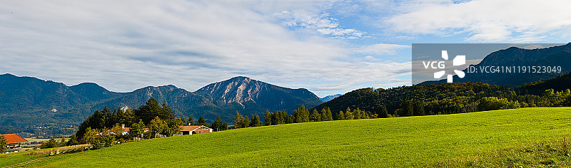 上巴伐利亚的阿尔卑斯山景色图片素材