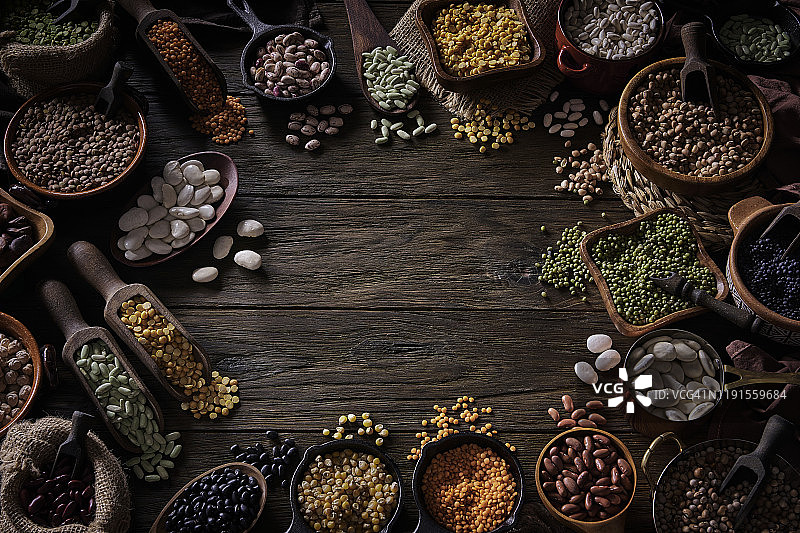 各种干豆顶视图图片素材