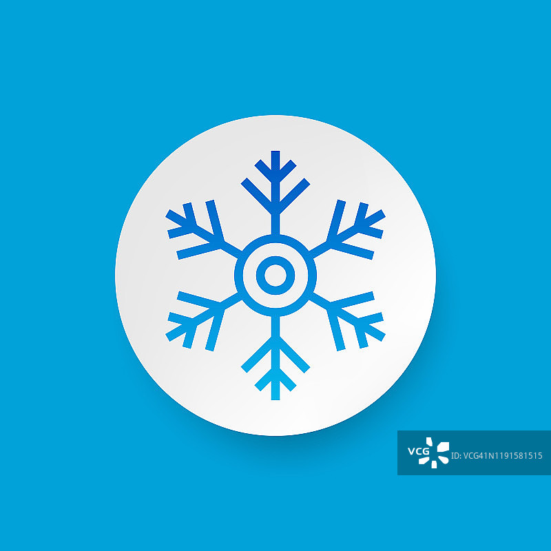 圆形背景上的雪花图标设计图片素材