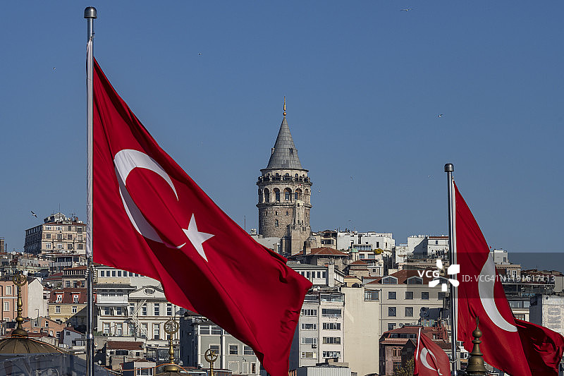 土耳其伊斯坦布尔贝伊奥卢区的加拉塔图片素材