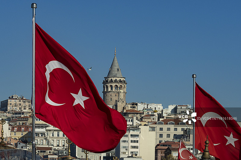 土耳其伊斯坦布尔贝伊奥卢区的加拉塔图片素材