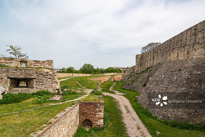 塞尔维亚贝尔格莱德的贝尔格莱德堡垒和卡莱梅格丹公园图片素材