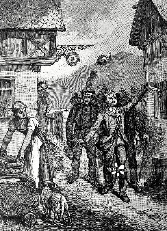 农民的乡村聚会图片素材