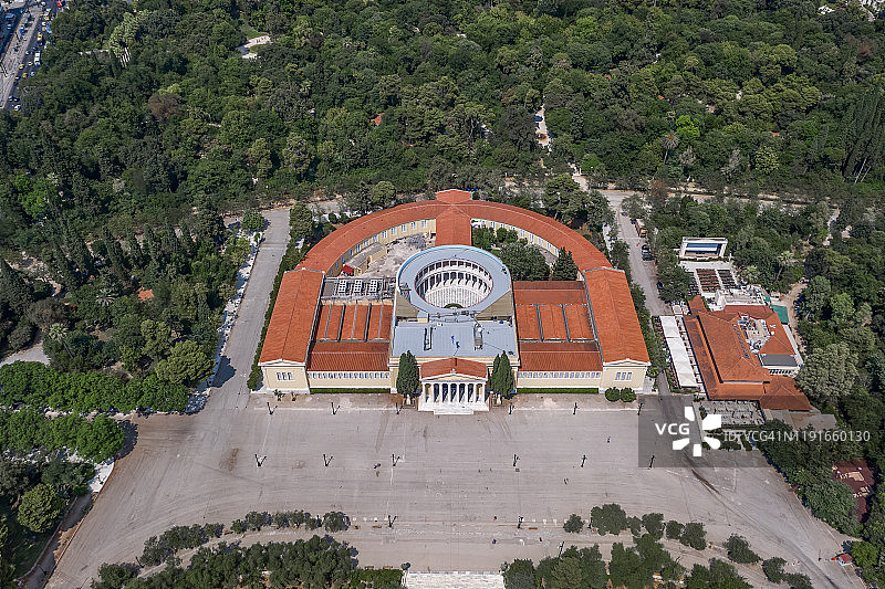 雅典国家花园扎皮翁宫航拍鸟瞰图片素材