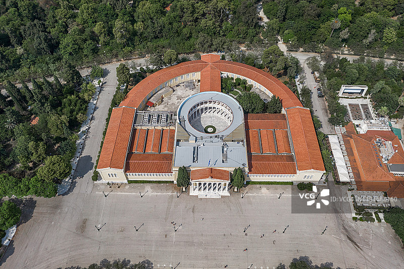 雅典国家花园扎皮翁宫航拍鸟瞰图片素材