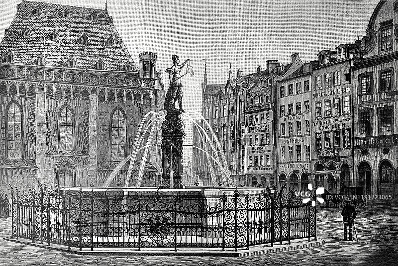 城镇喷泉图片素材