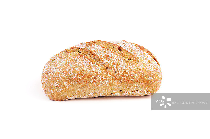 白色背景下的面包图片素材