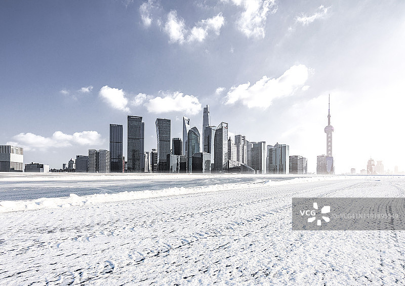 城市雪景图片素材