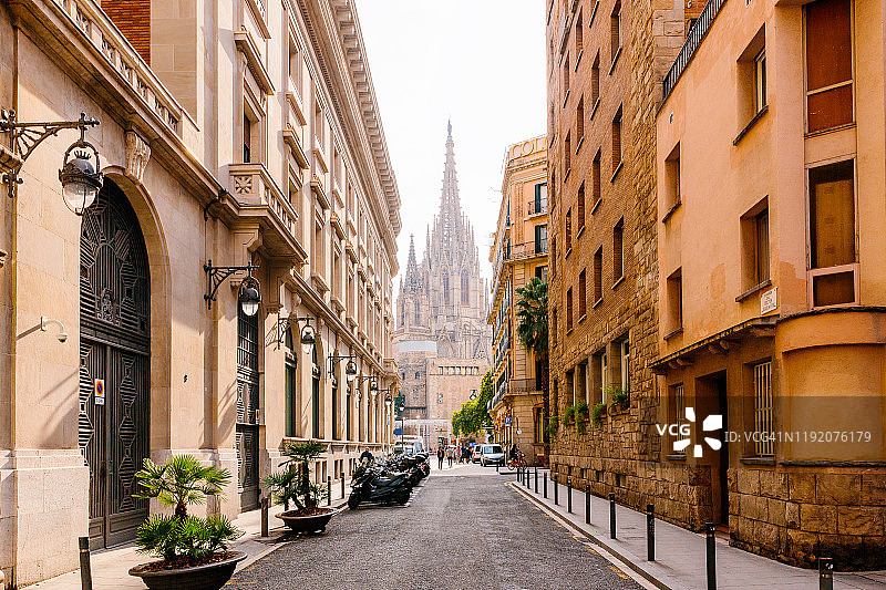 巴塞罗那街景：巴塞罗那大教堂图片素材