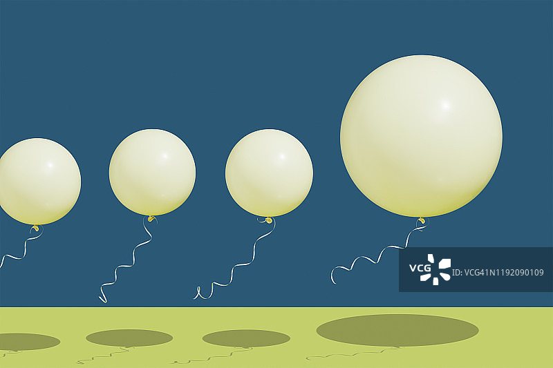 跟随大气球的一群气球图片素材