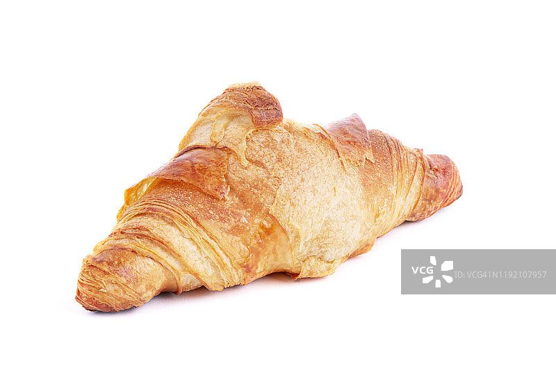 白色背景上的原味牛角包图片素材