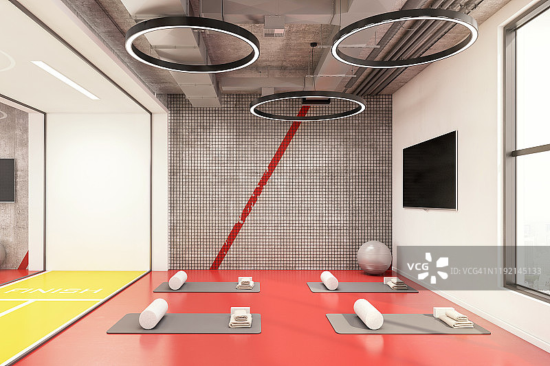 现代瑜伽房内景图片素材