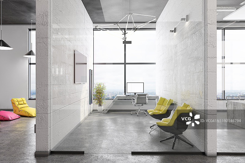 现代开放式办公室内部图片素材
