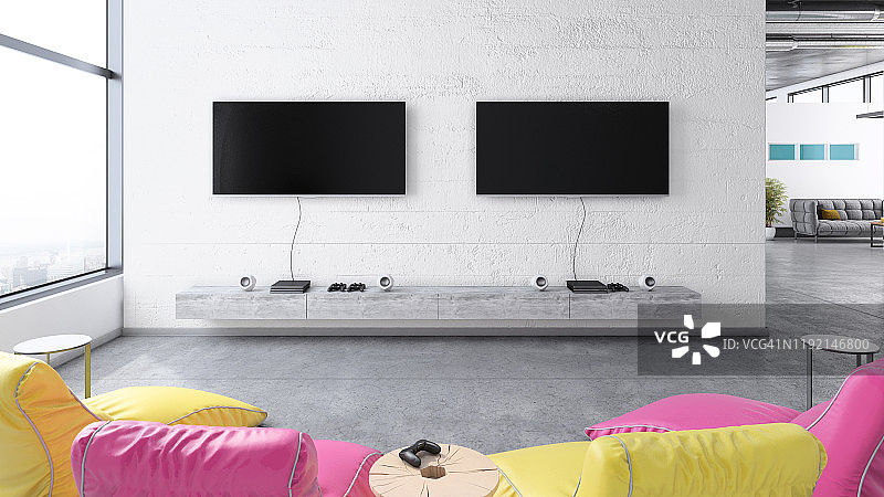 现代办公室室内娱乐游戏室图片素材