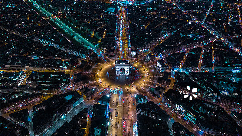 巴黎航拍图片素材