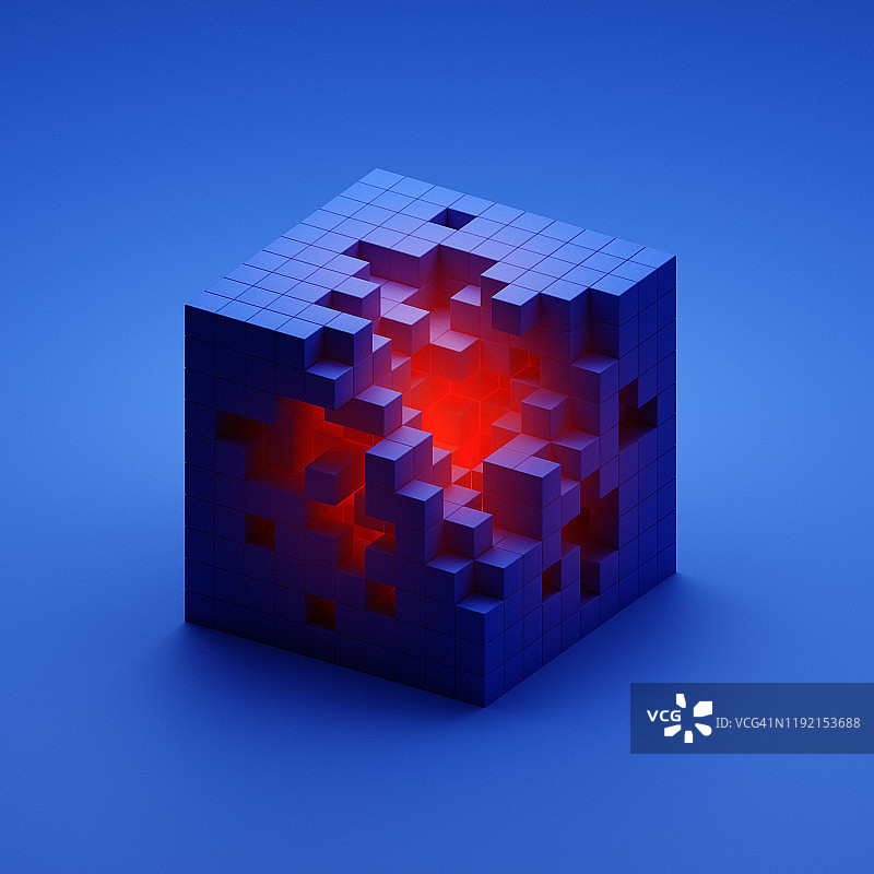 从内部发光的立方体图片素材