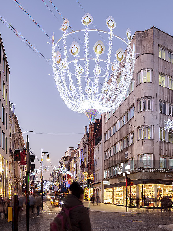 圣诞节期间的伦敦传统商业街图片素材