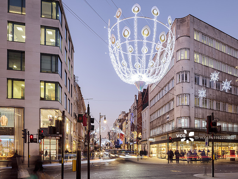 圣诞节期间的伦敦传统商业街图片素材