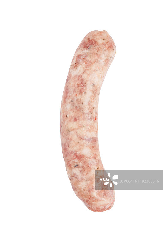 白色背景下的生香肠图片素材