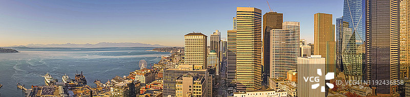 西雅图城市天际线全景图片素材
