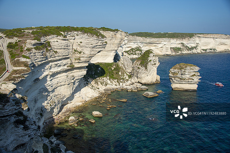 法国科西嘉博尼法乔的砂粒石灰石图片素材