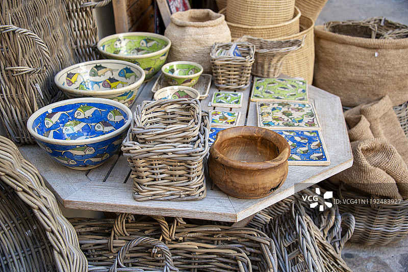 法国科西嘉博尼法乔的自制陶瓷图片素材