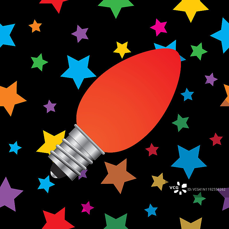 圣诞灯泡和彩色星星图片素材