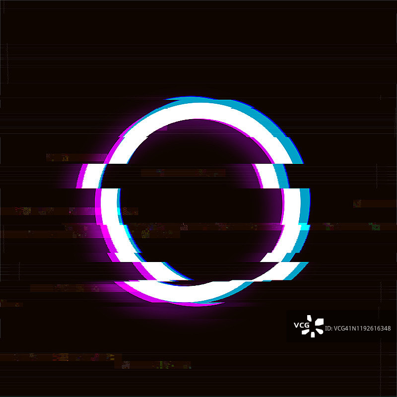 抽象数字增强故障风格圆形复古纹理背景图片素材