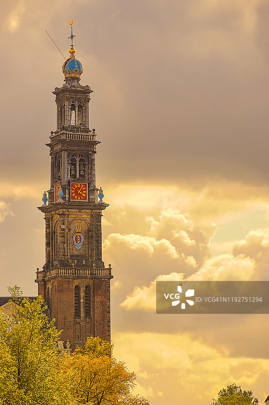 荷兰阿姆斯特丹的西教堂图片素材