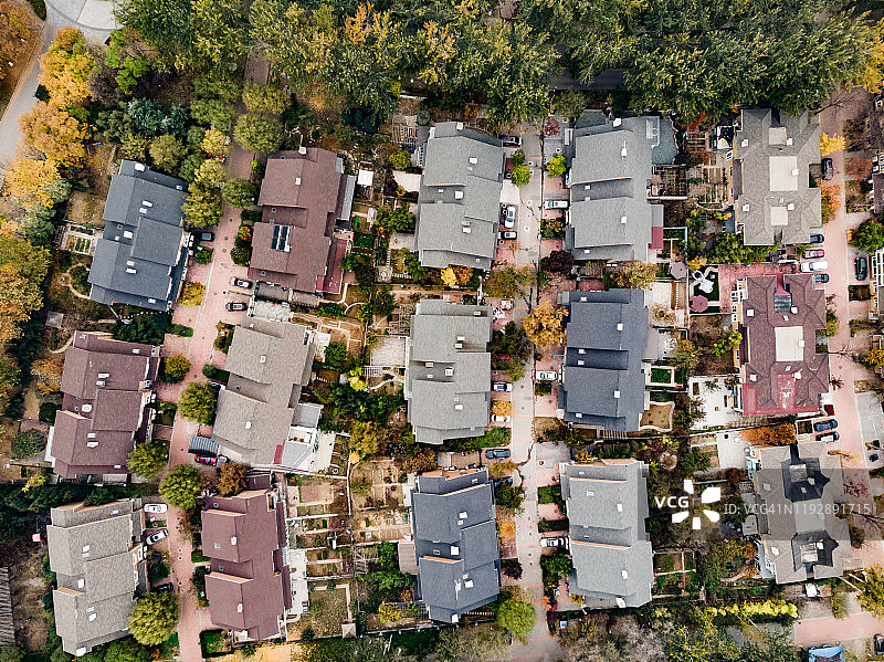 别墅住宅区顶视图图片素材