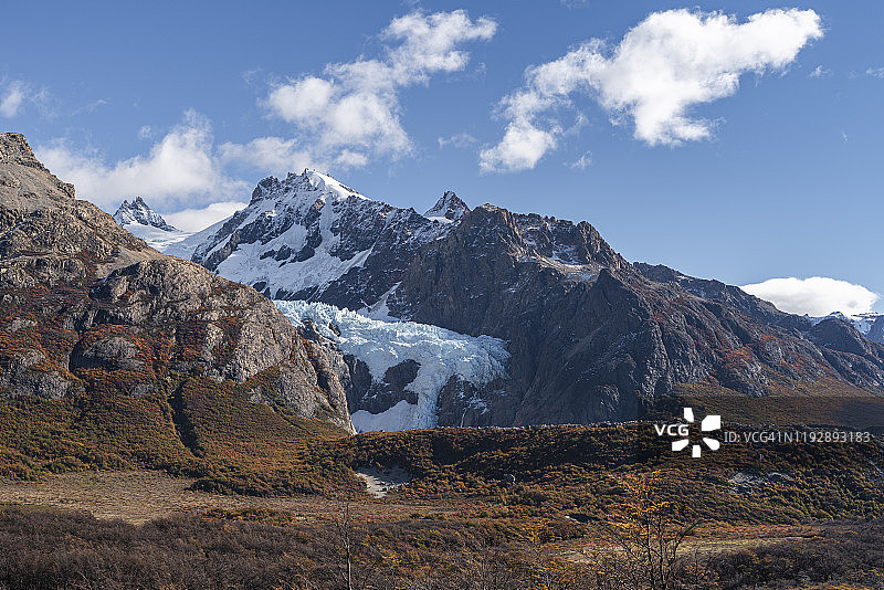 秋天的布兰卡斯冰川，阿根廷圣克鲁斯省查尔腾镇，南美洲图片素材