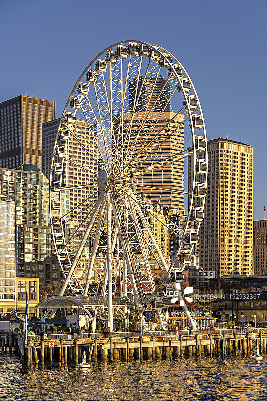 西雅图海滨摩天轮图片素材